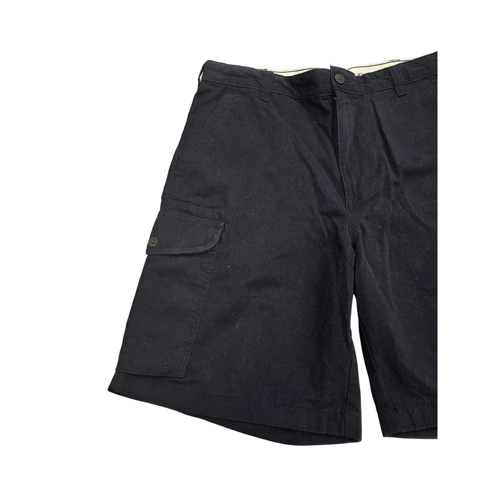 Lands End Mens Navy Blue Cotton Twill Cargo Shorts New With Tags